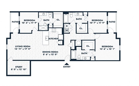 Alta Center Point Apartments in San Marcos, Texas C2 Floor Plan